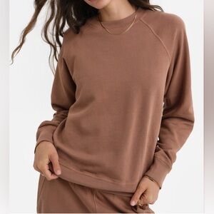 Mate the Label Organic Cotton Crewneck Sweatshirt Lightweight Terry Raglan